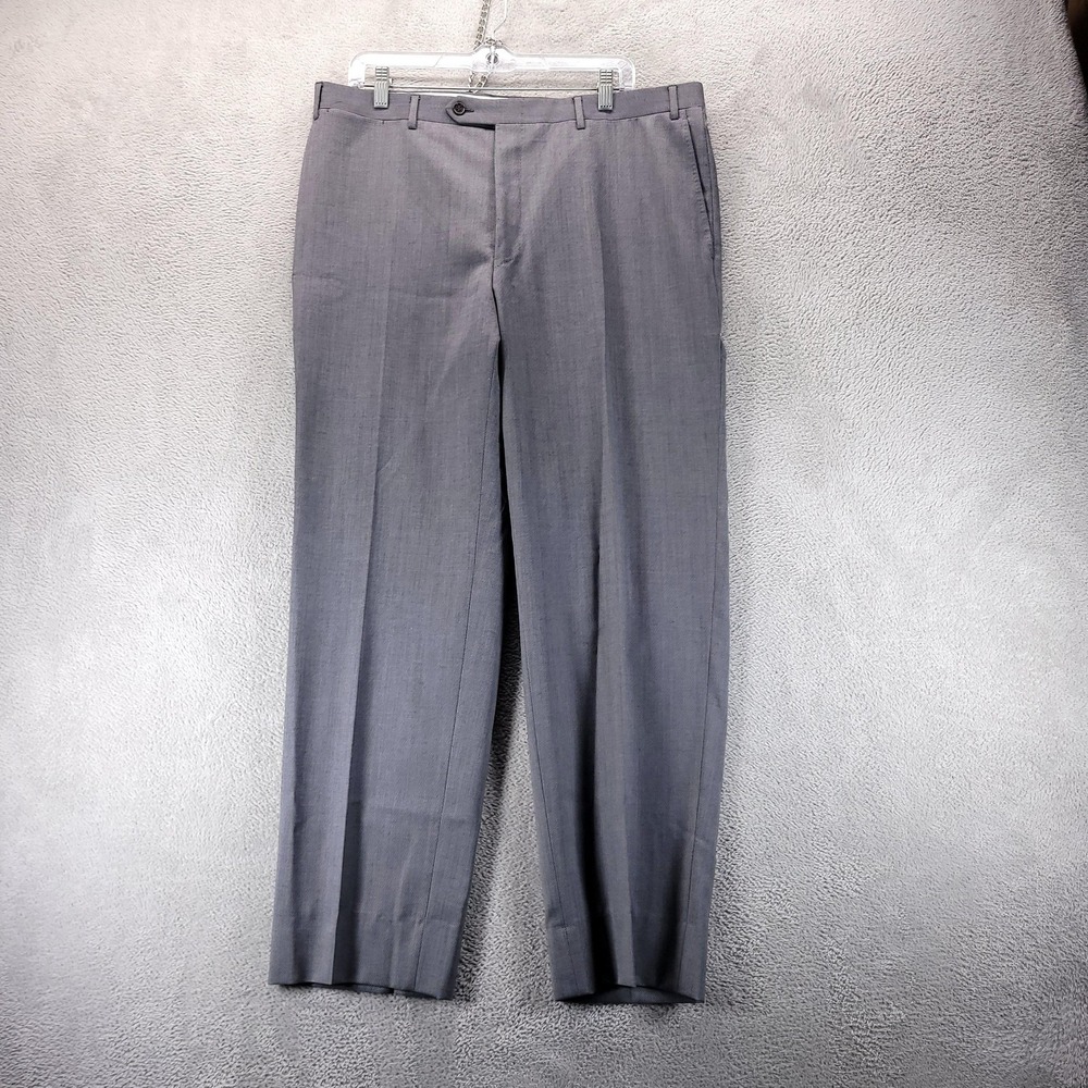 Canali Pants Mens 38x30 Gray Wool Dress Trousers Italy Office Business Classic